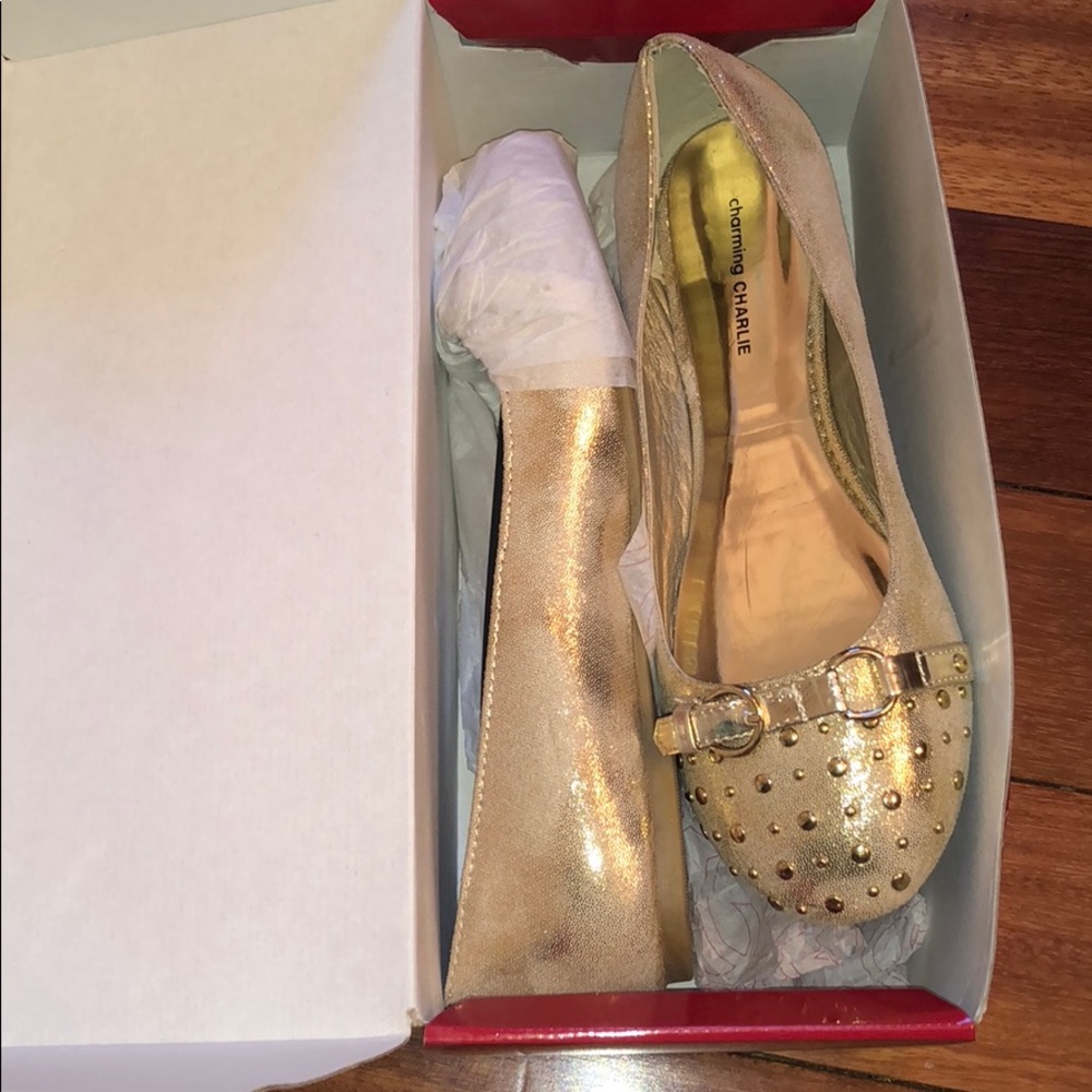 BRAND NEW GOLD FLATS CHARMING CHARLIE